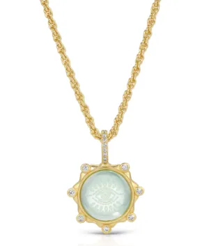 Joy Dravecky Solis Seeing Eye Pendant Necklace - Green Quartz