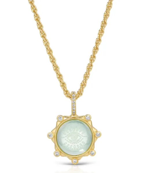 Joy Dravecky Solis Seeing Eye Pendant Necklace - Green Quartz