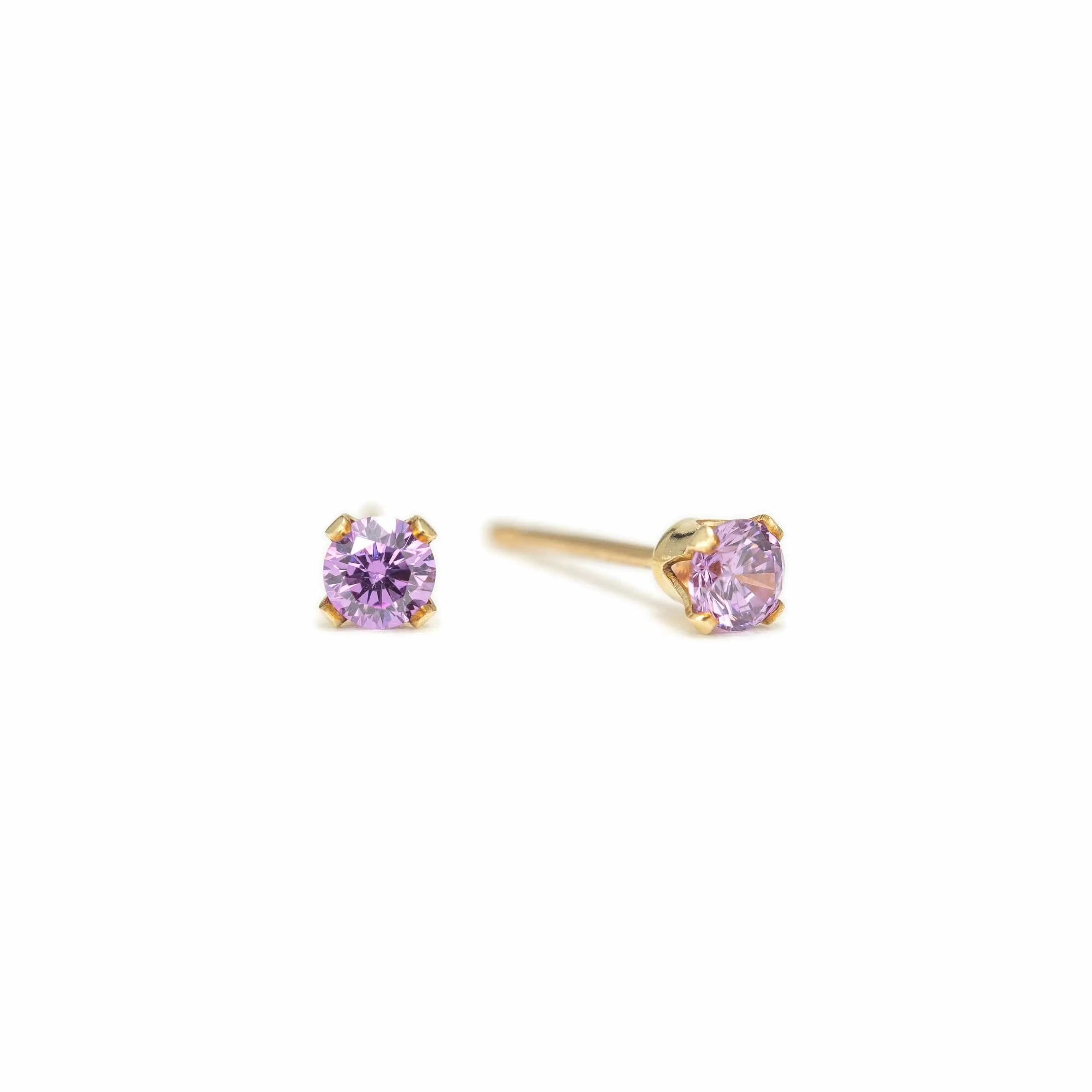 June Birthstone Gold-Filled Stud Earrings