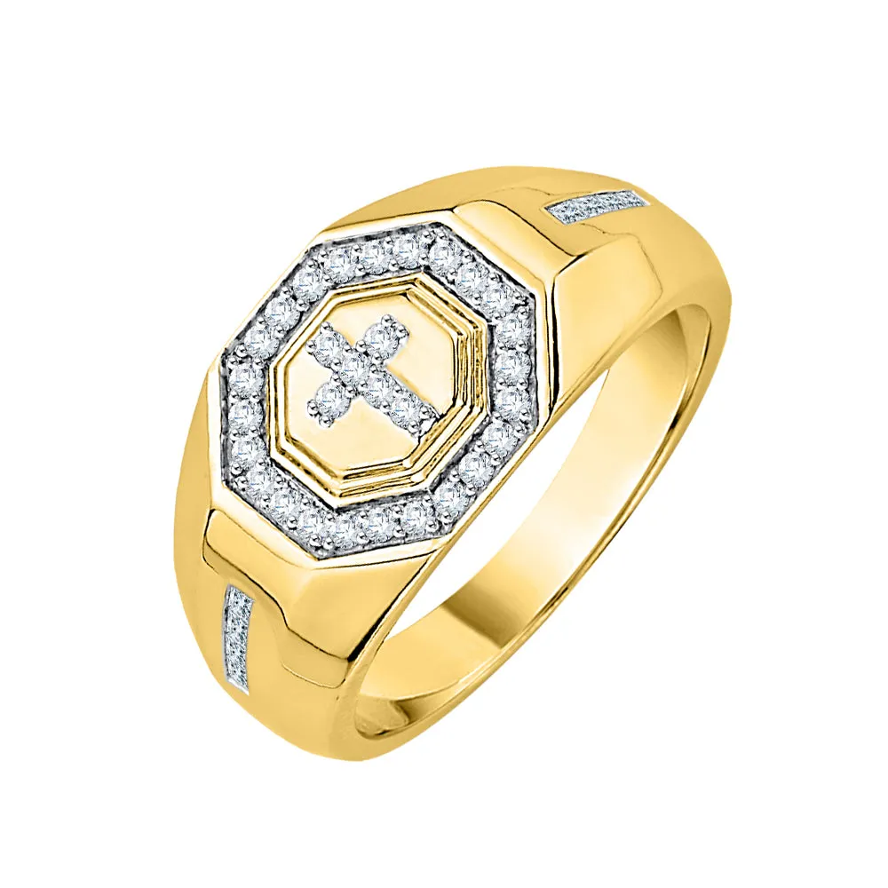 KATARINA 1/2 cttw Diamond "Cross" Signet Men's Ring