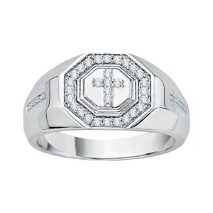 KATARINA 1/2 cttw Diamond "Cross" Signet Men's Ring