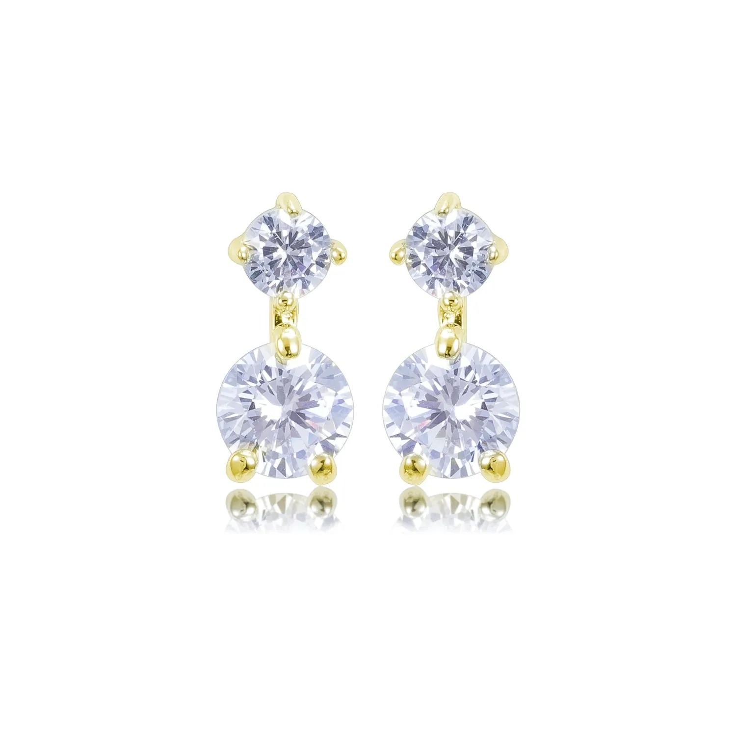 Kay 6mm Round CZ Drop Stud Earrings