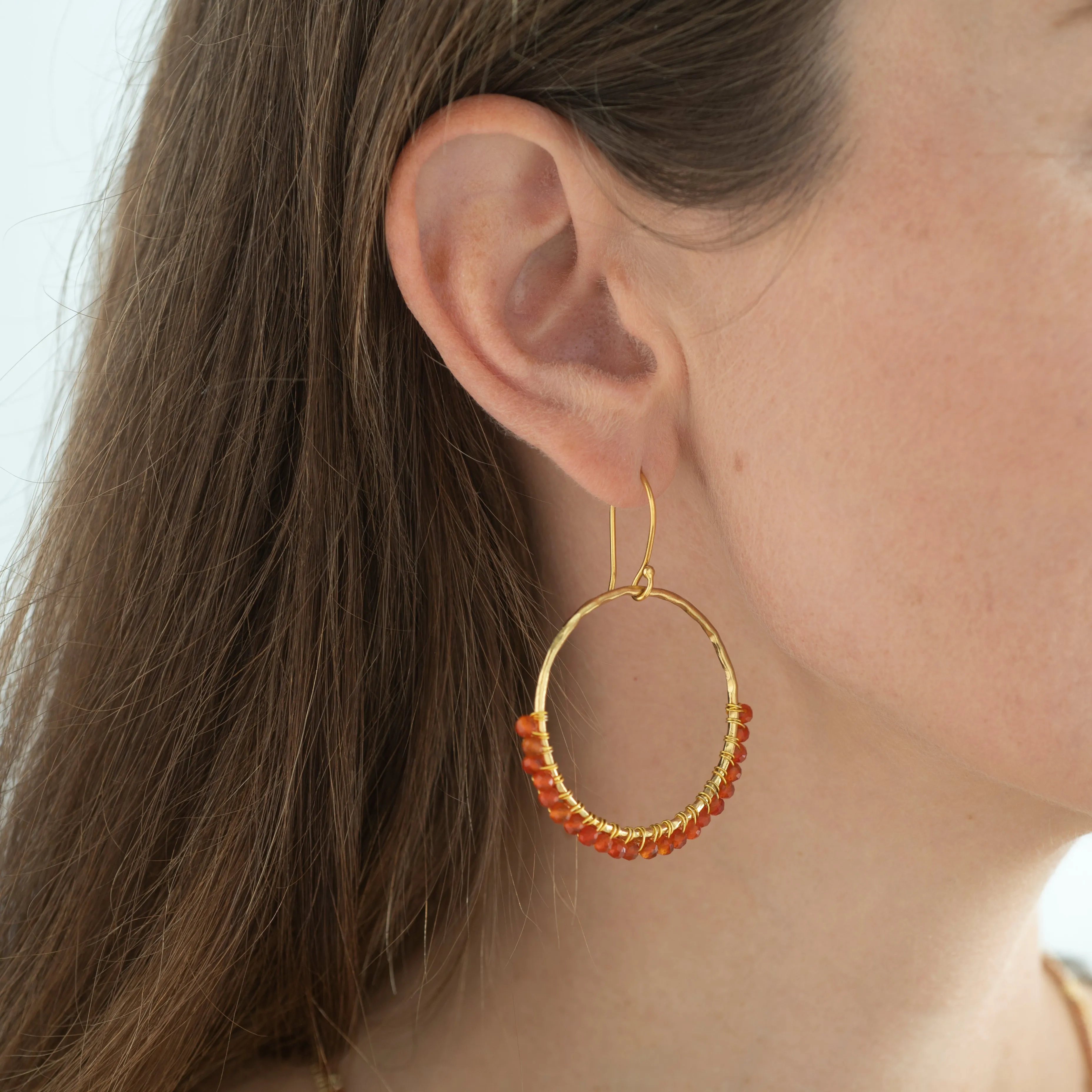 Kindness Carnelian Gold Plated Earrings - A Beautiful Story