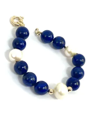 Lapis 9ct round bracelet