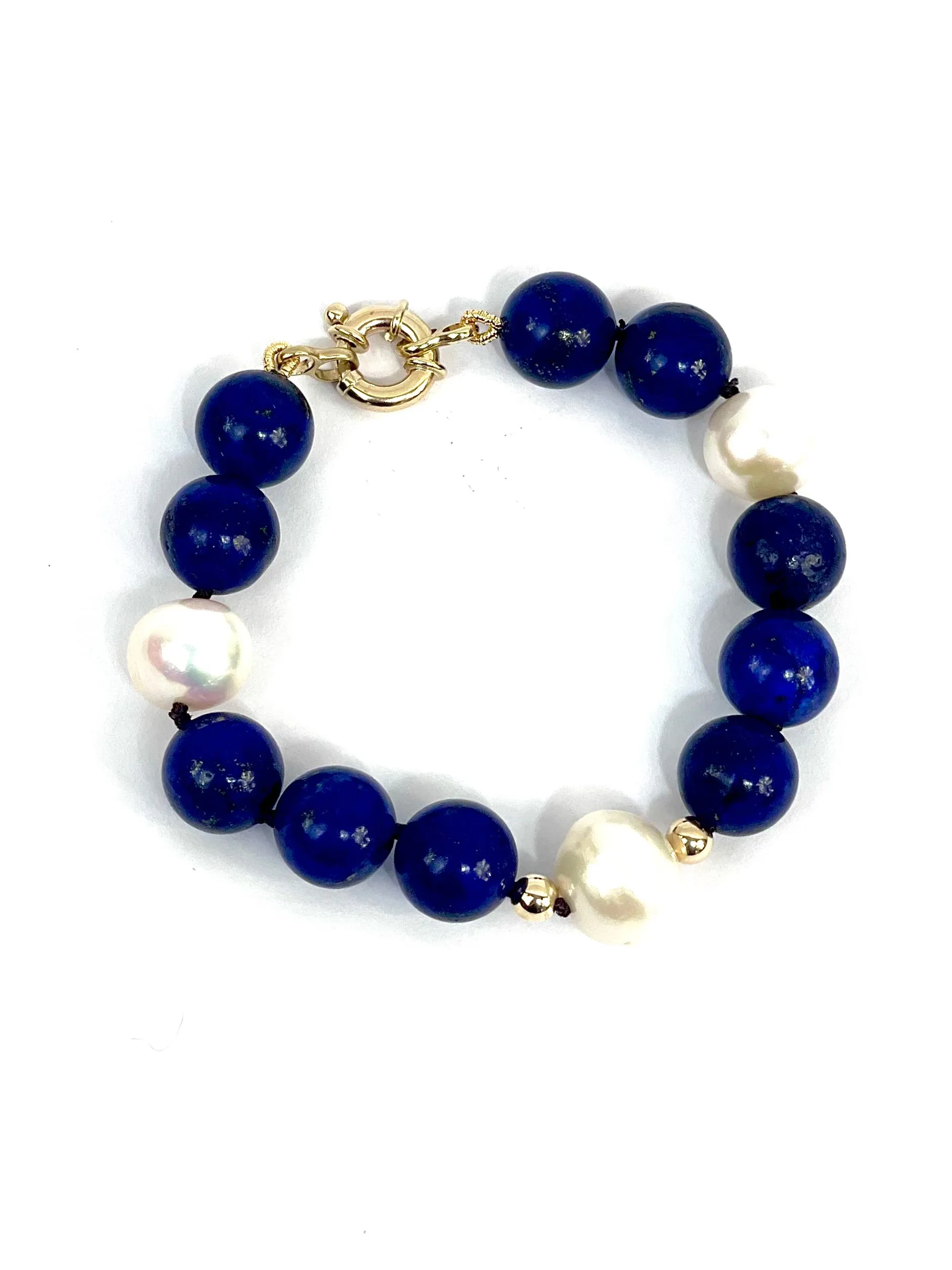 Lapis 9ct round bracelet