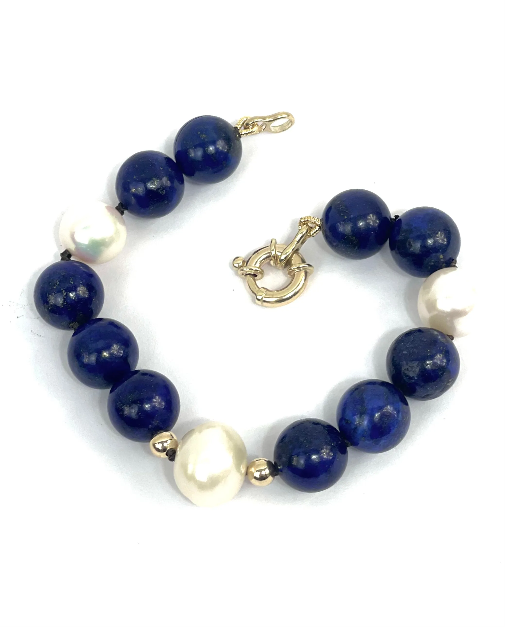 Lapis 9ct round bracelet