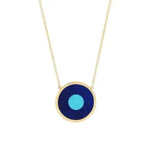 Lapis Inlay Evil Eye Necklace