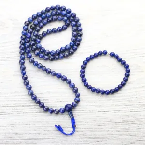 Lapis Lazuli Mala & Bracelet Set