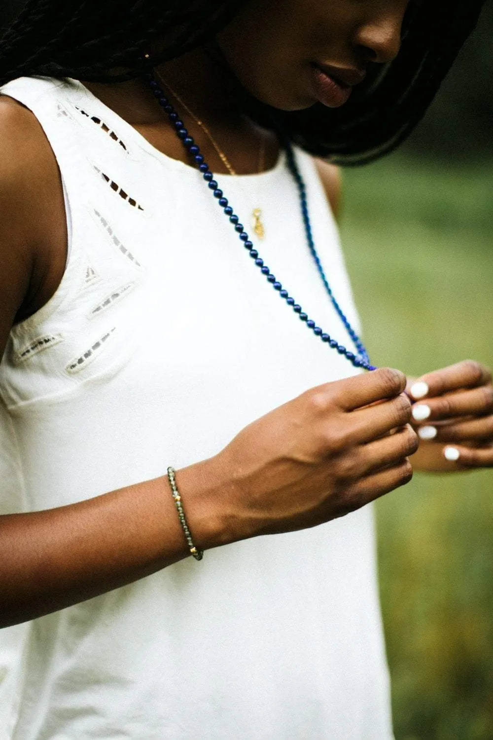 Lapis Lazuli Mala & Bracelet Set