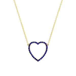 Lapis Open Heart Necklace