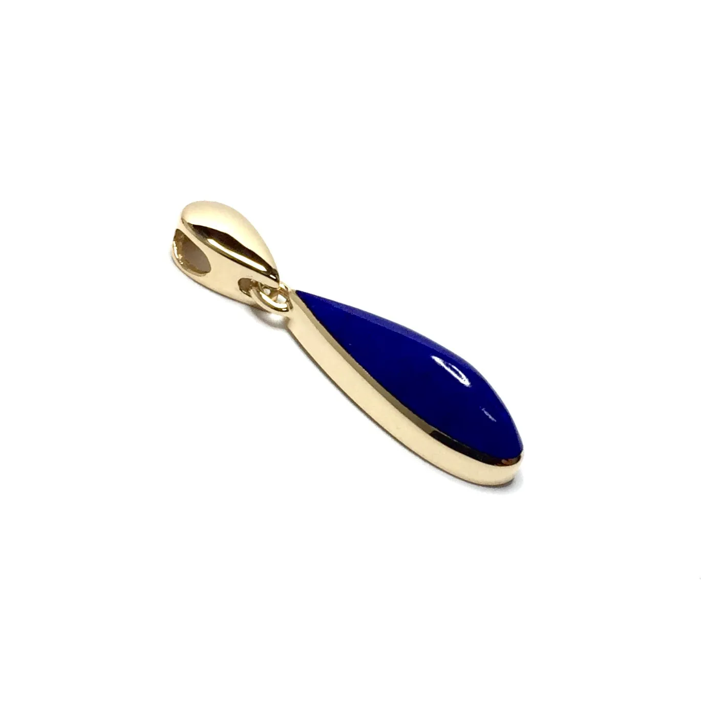 Lapis Tear Drop Inlaid Pendant