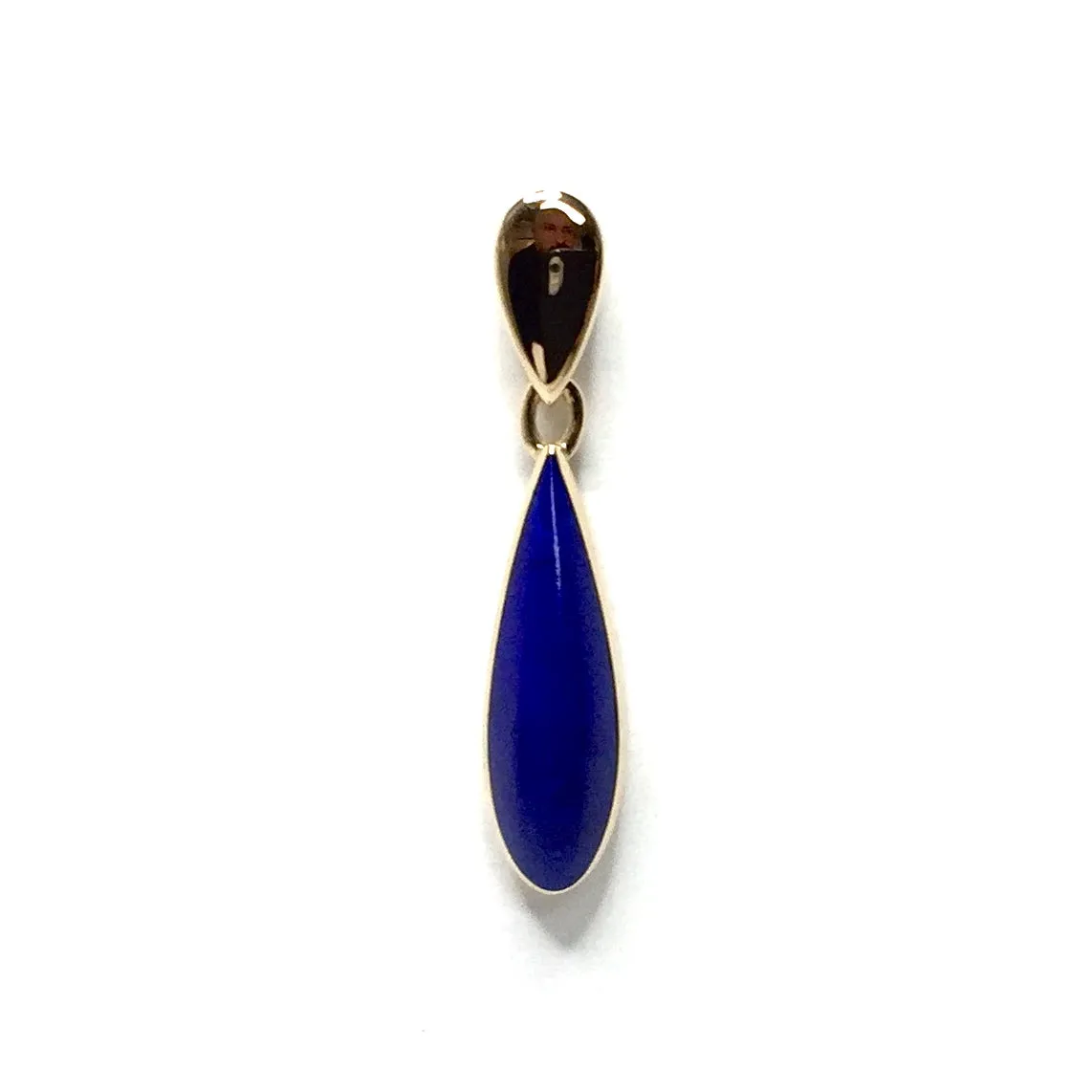 Lapis Tear Drop Inlaid Pendant