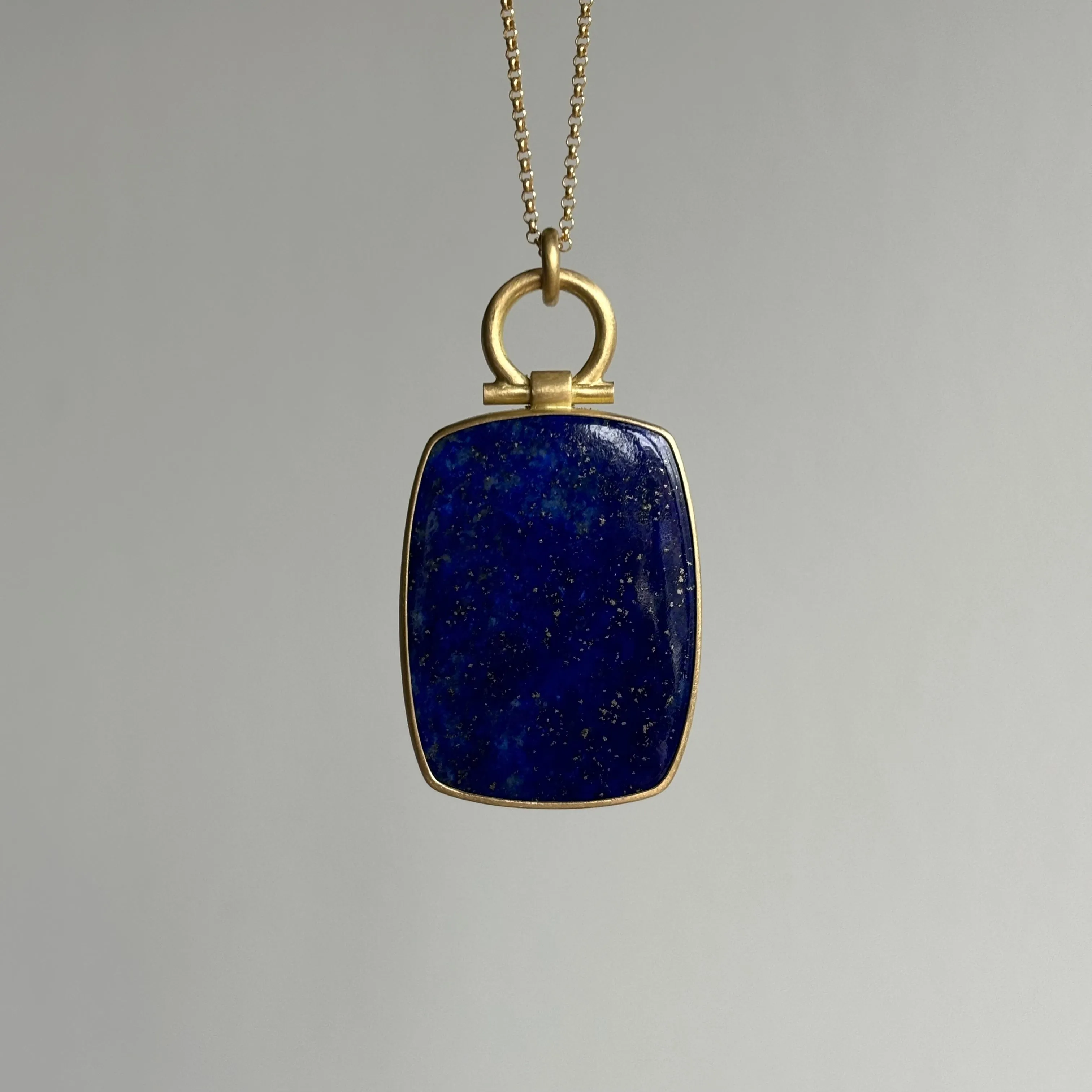 Large Rounded Rectangle Lapis Pendant