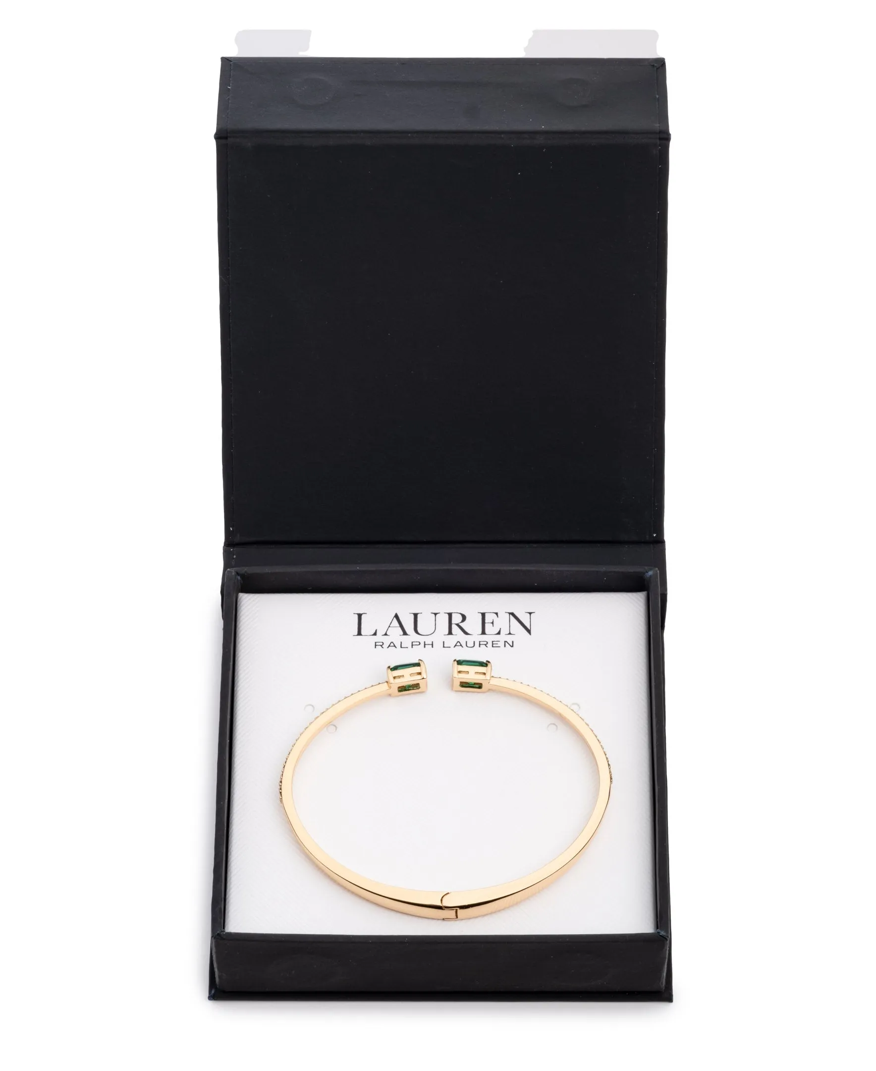 Lauren Ralph Lauren Gold-Tone Colored Stone & Crystal Cuff Bangle Bracelet