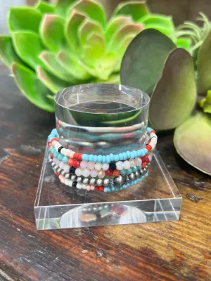 Lawton Turquoise Beaded Bracelet Set