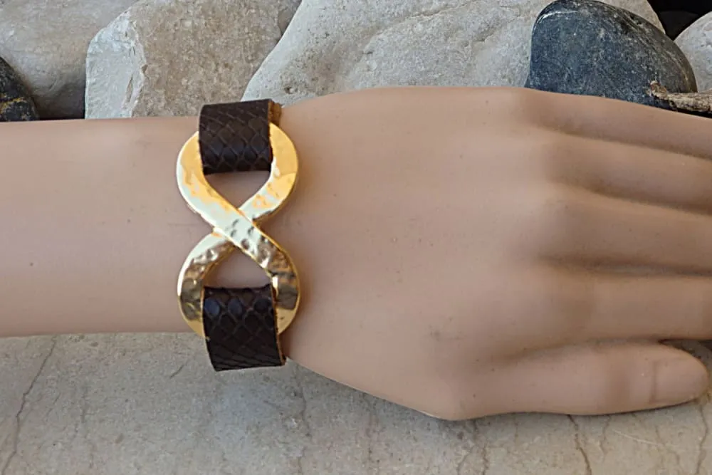 Leather infinity bracelet