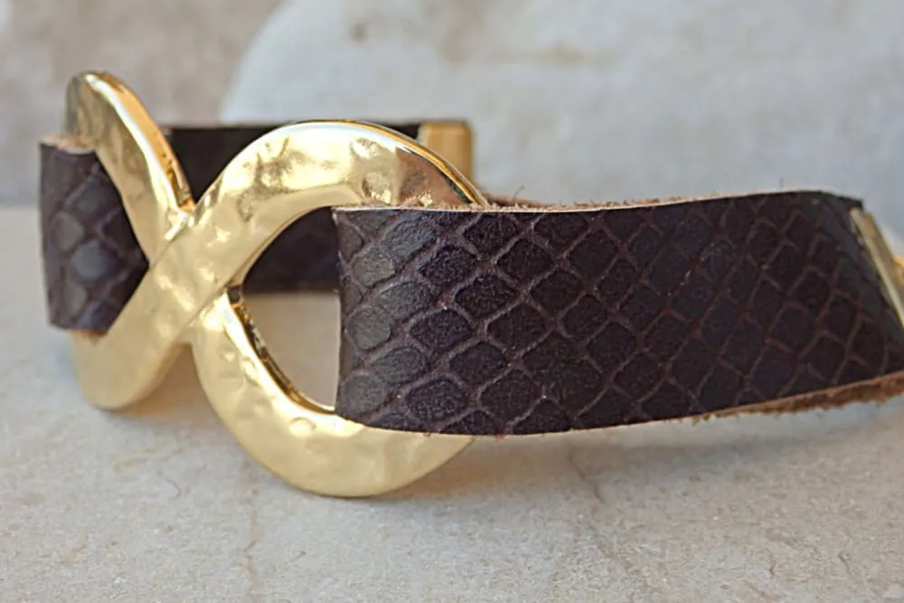 Leather infinity bracelet