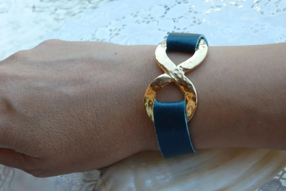 Leather infinity bracelet