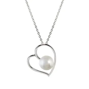 Love Heart Pendant Necklaces Link Chain for Women  Sterling Silver Hypoallergenic Silver, Birthday Anniversary Mother’s Day Jewelry Gift for Mom Women Girls (Pearl, Sterling Silver) (White Pearl Moon, Sterling Silver)