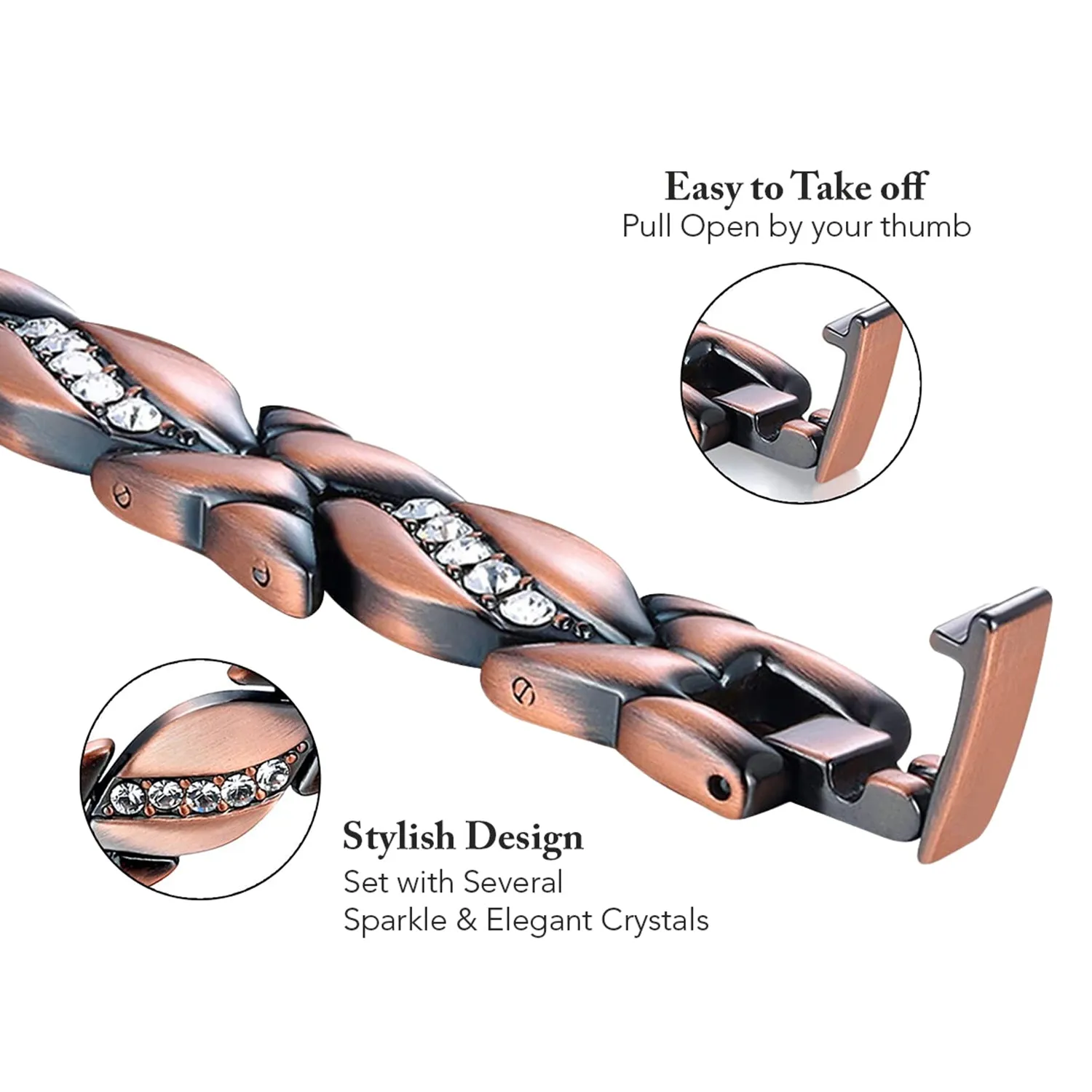 Magnetic Energy Therapy Pain Relief Copper Bracelet For Men And Women