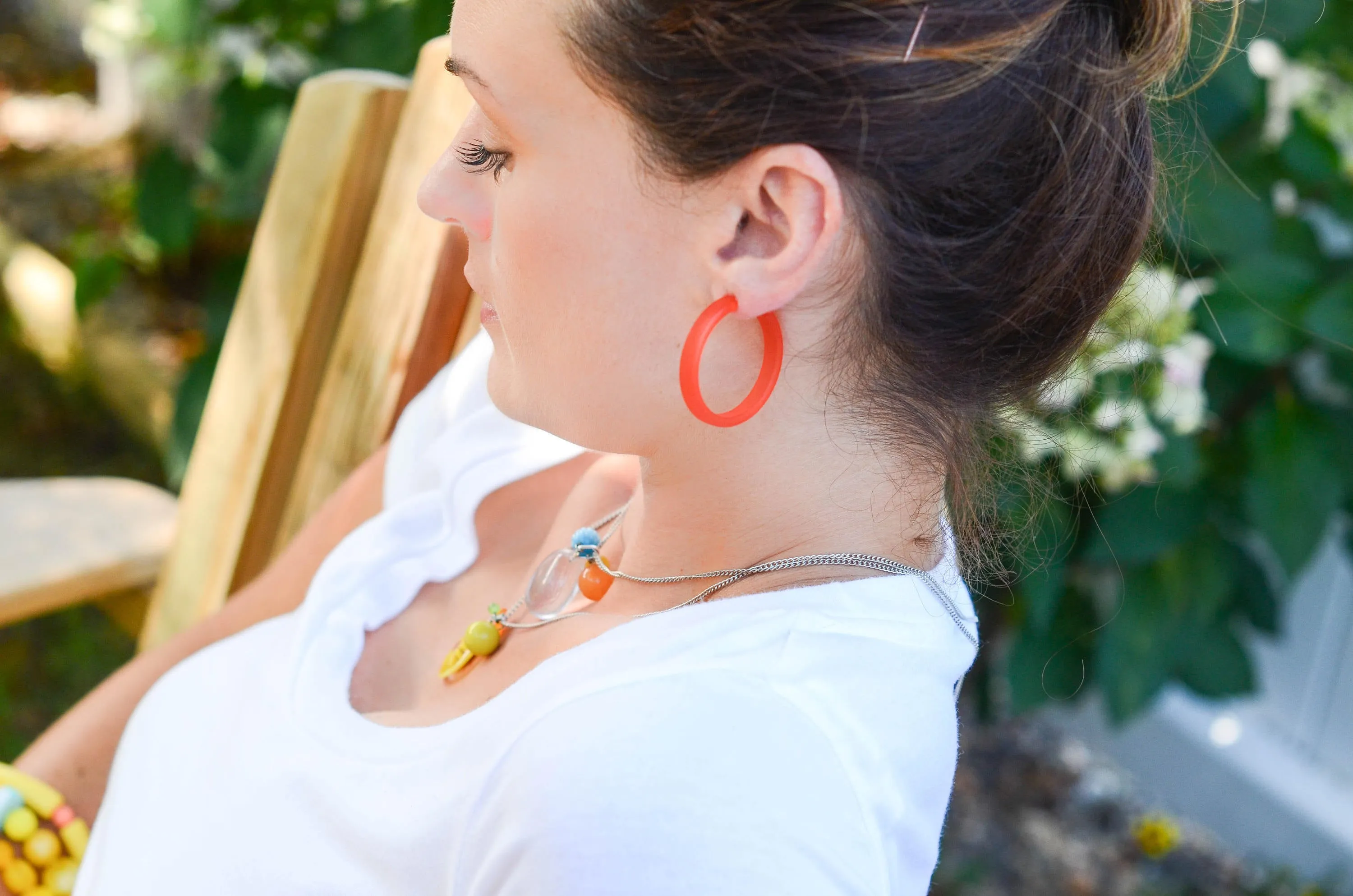 Mahogany Brown Frosted Classic Hoop Earrings