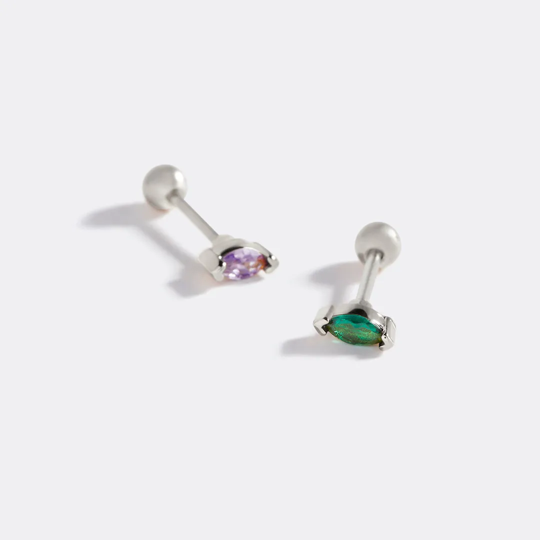 Marquis Gemstone Sleeper Earrings