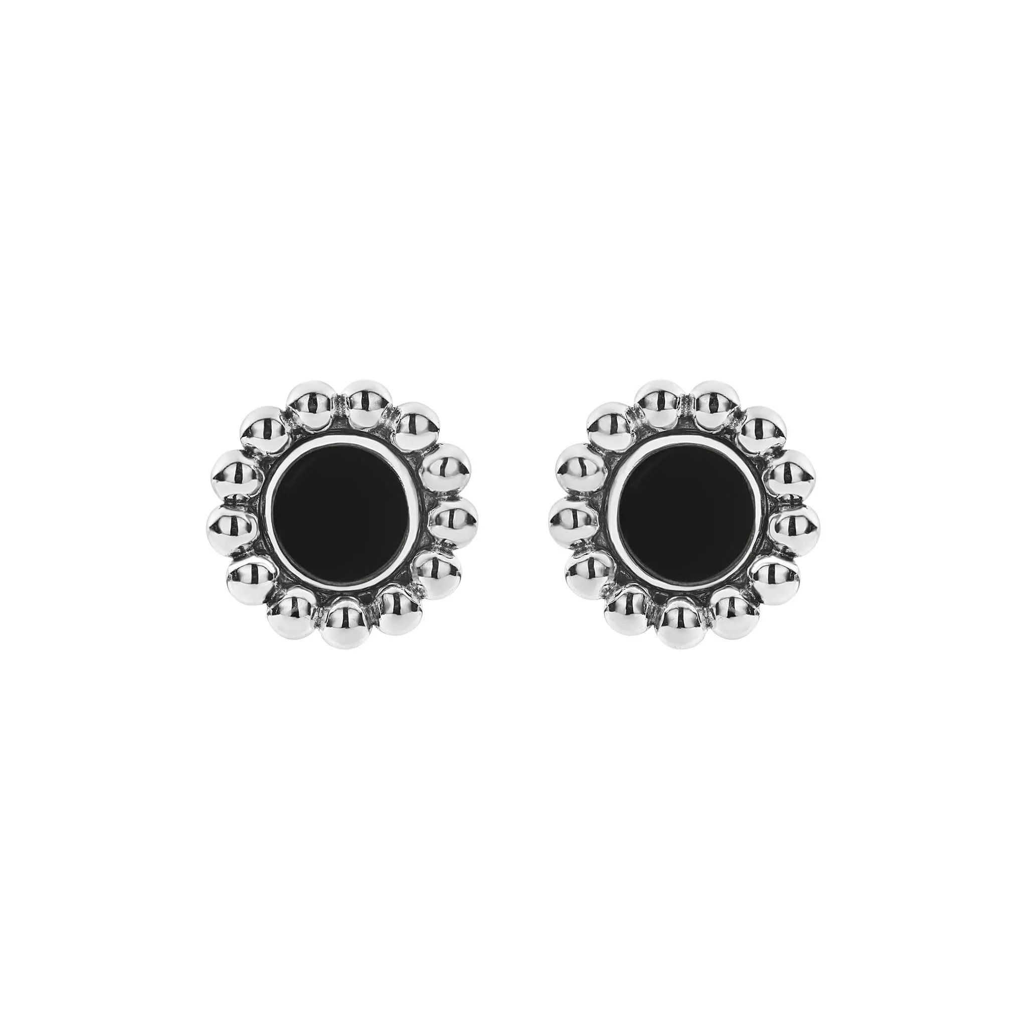 Maya Onyx Circle Stud Earrings