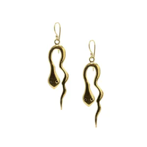 Medusa, Snake Earrings Gold Vermeil