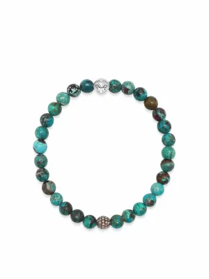 Men's Grey Diamond Wristband with Bali Turquoise