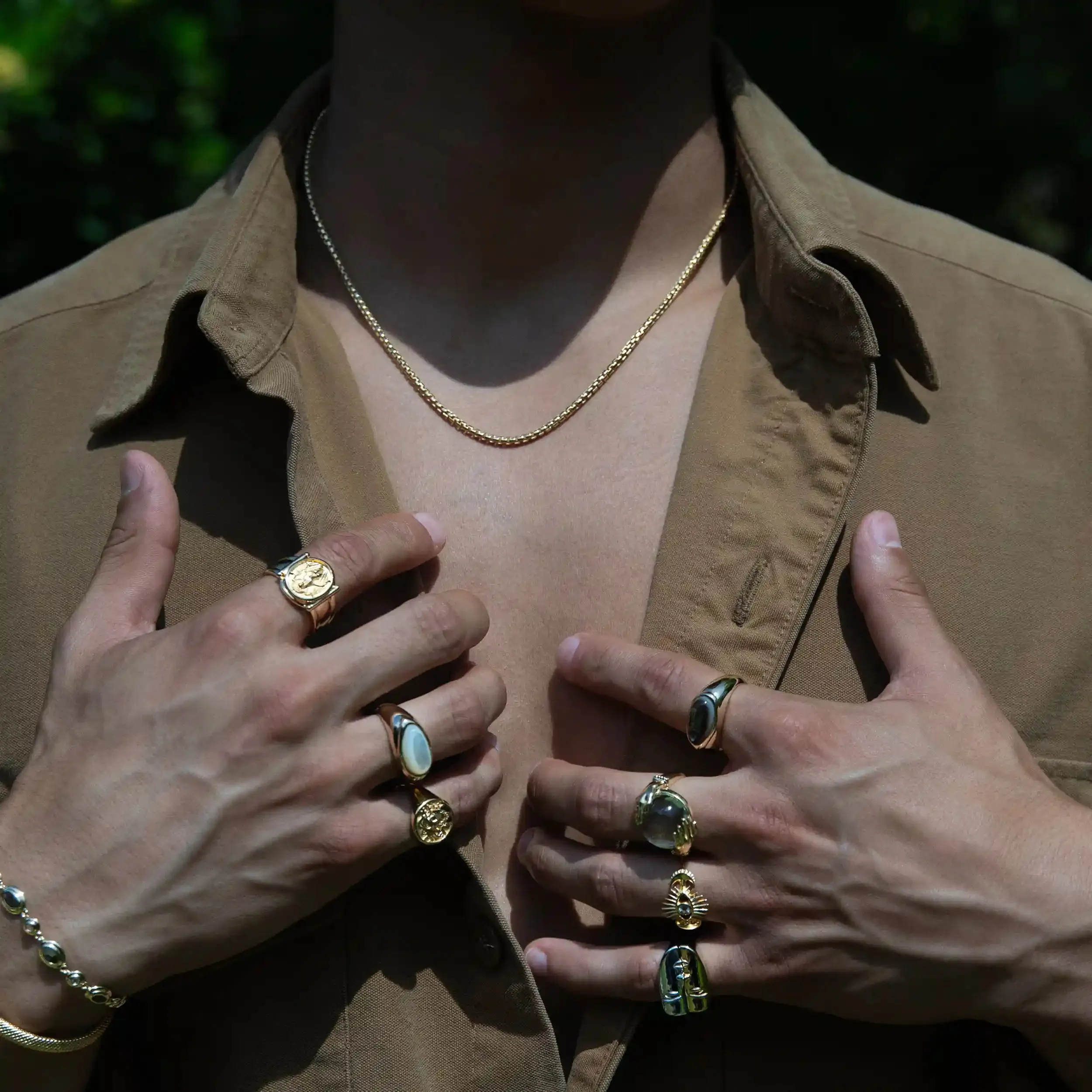 Men's Mother of Pearl Signet Ring