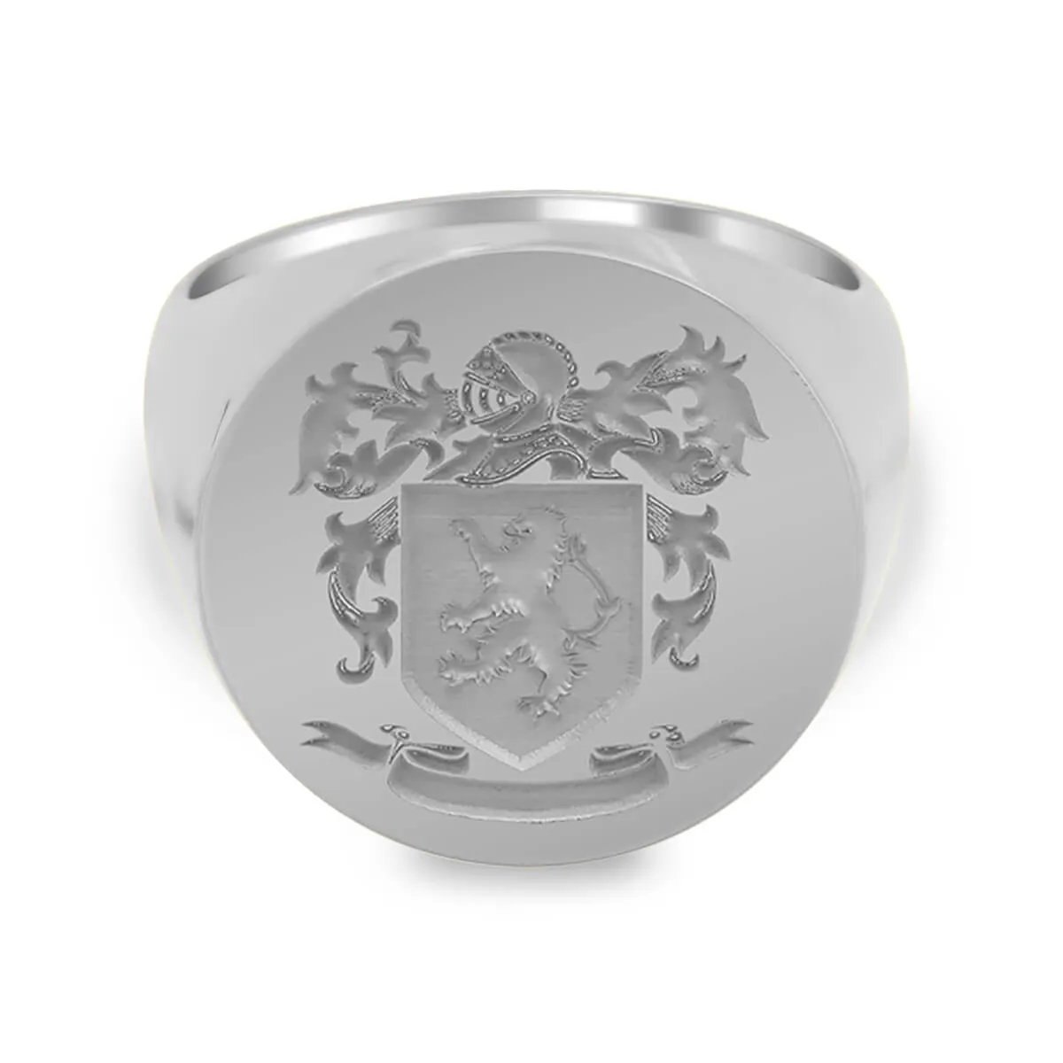 Men's Round Signet Ring - Extra Large - Laser Engraved Family Crest / Logo