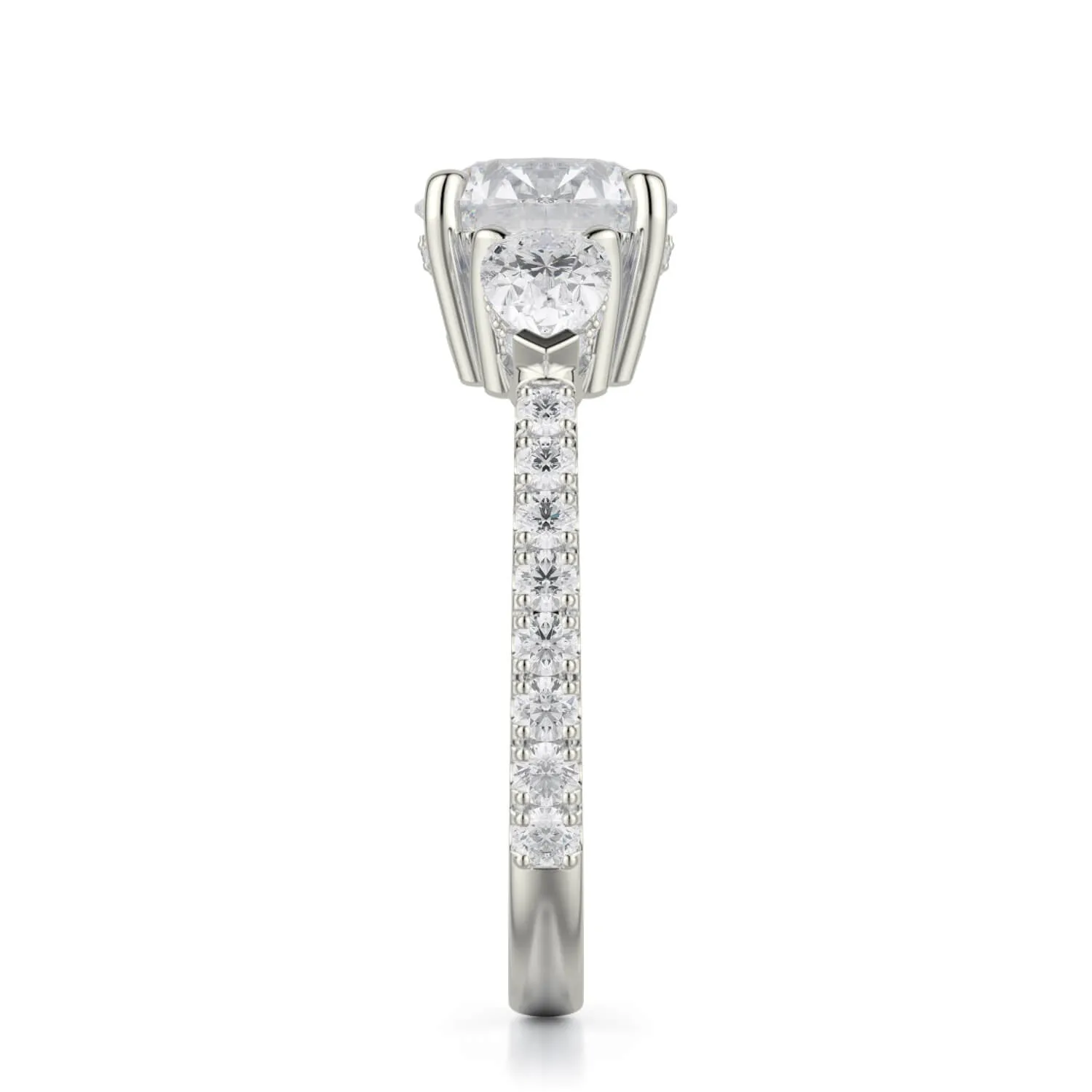 Michael M TRINITY Diamond Engagement Ring R758-2