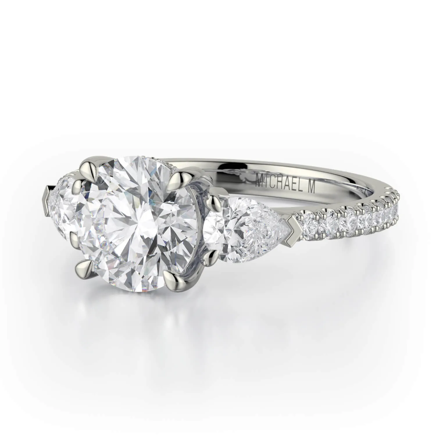 Michael M TRINITY Diamond Engagement Ring R758-2