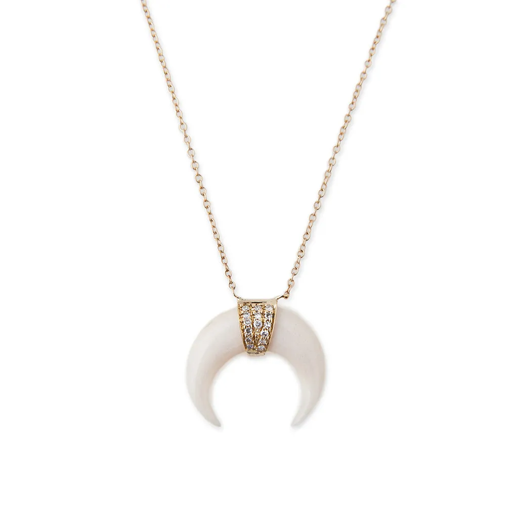 MINI BONE DOUBLE HORN NECKLACE