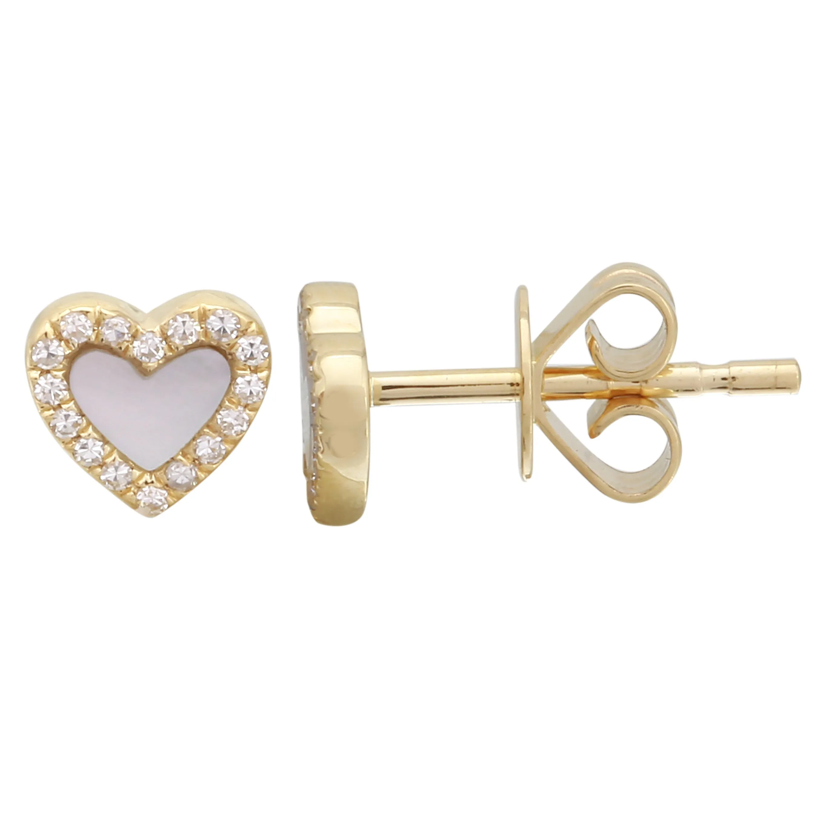 Mini Gemstone Halo Heart Studs