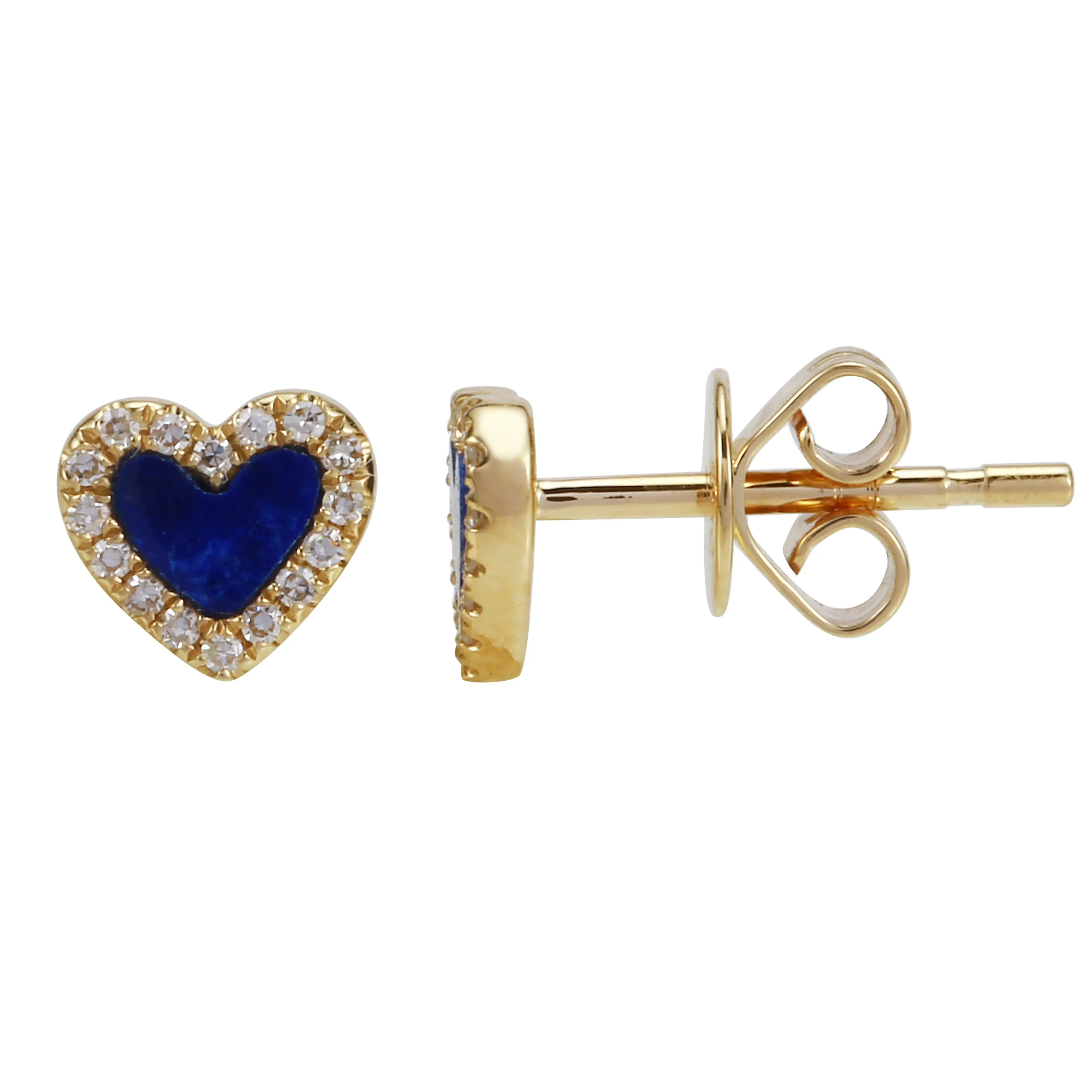 Mini Gemstone Halo Heart Studs