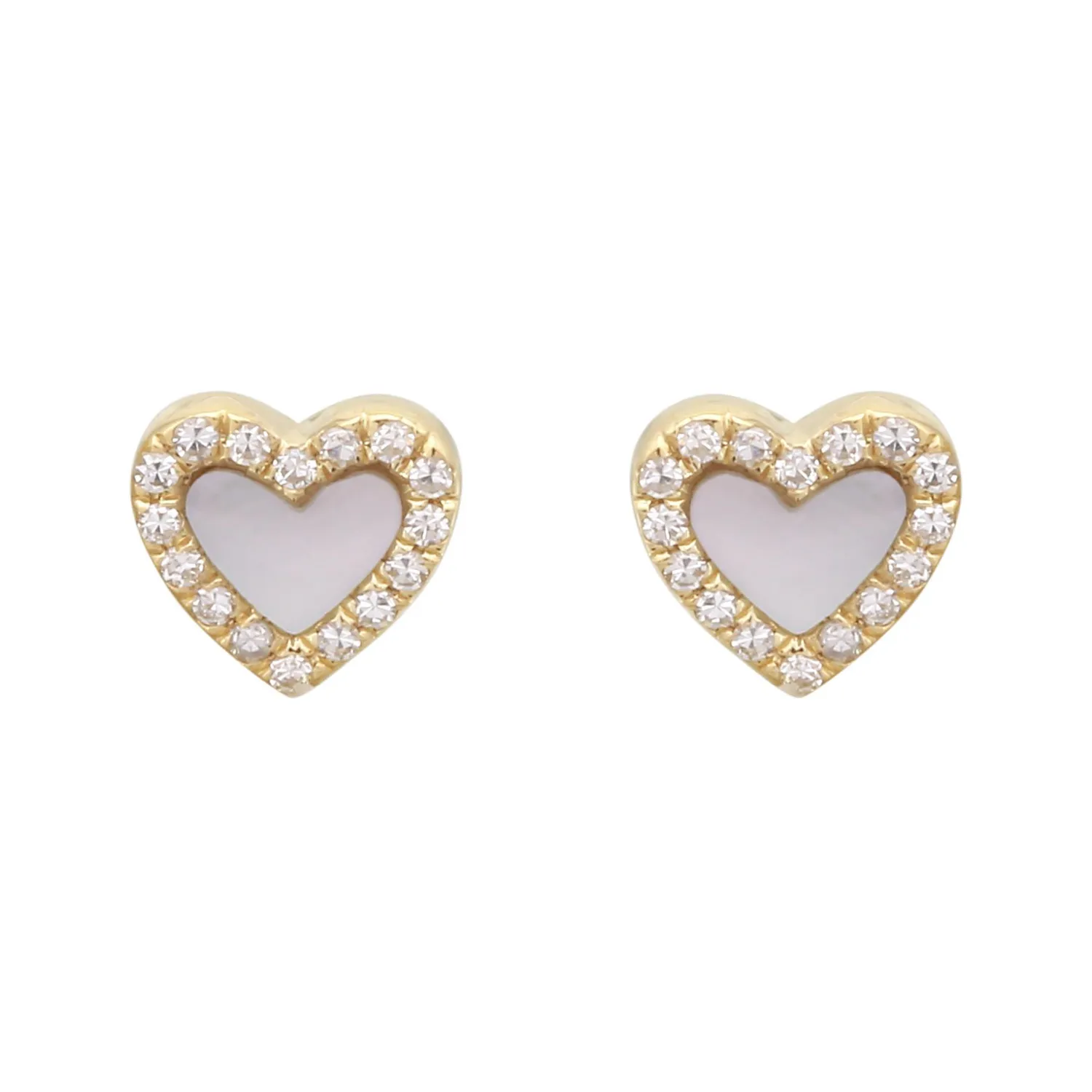 Mini Gemstone Halo Heart Studs