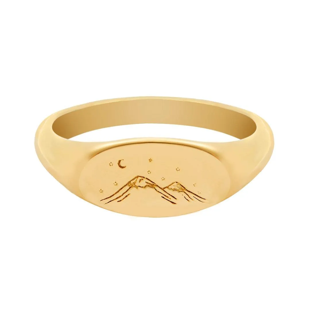 Mountains Signet Ring