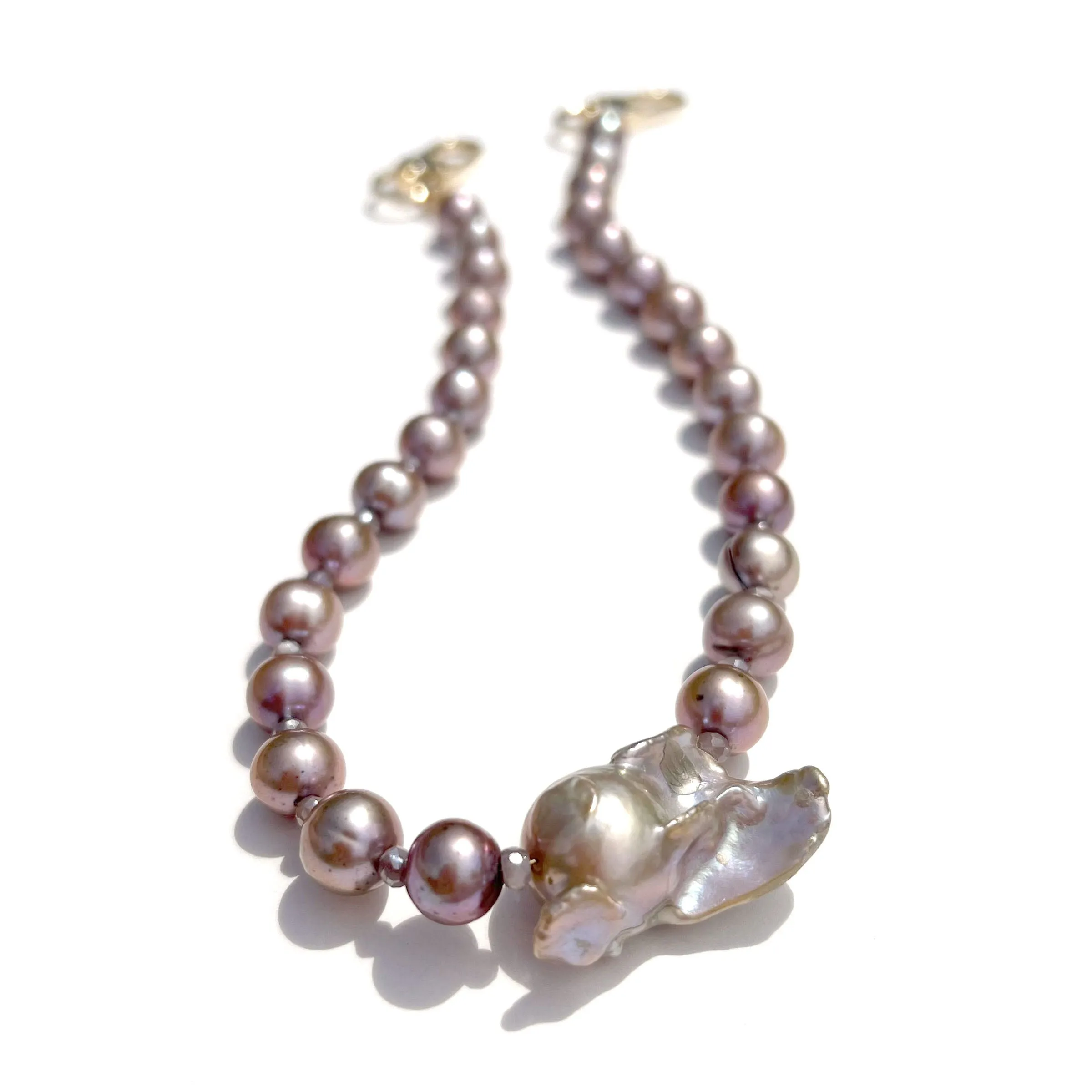 MPR x IMAGINARIUM: Pearl Melange Necklace in Mauve Pearl