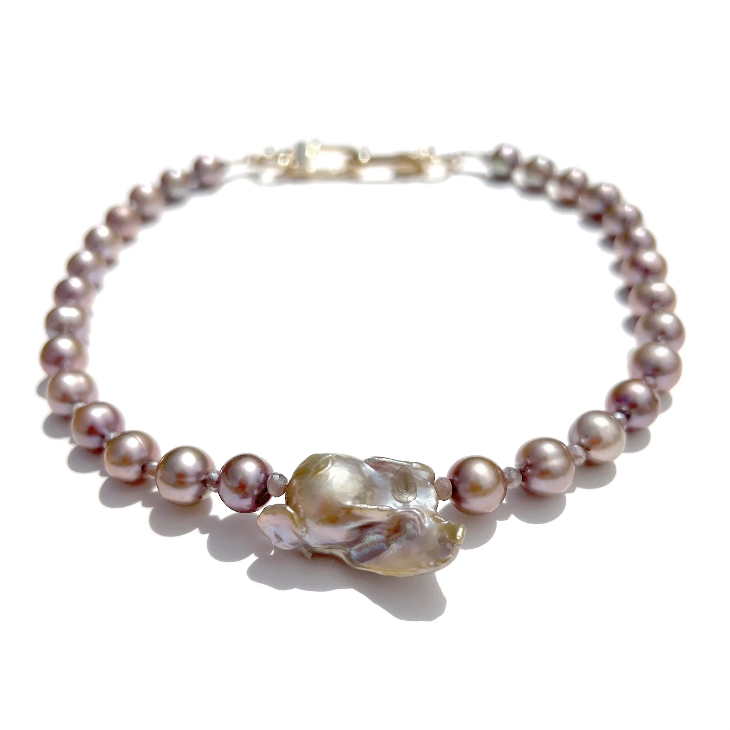 MPR x IMAGINARIUM: Pearl Melange Necklace in Mauve Pearl