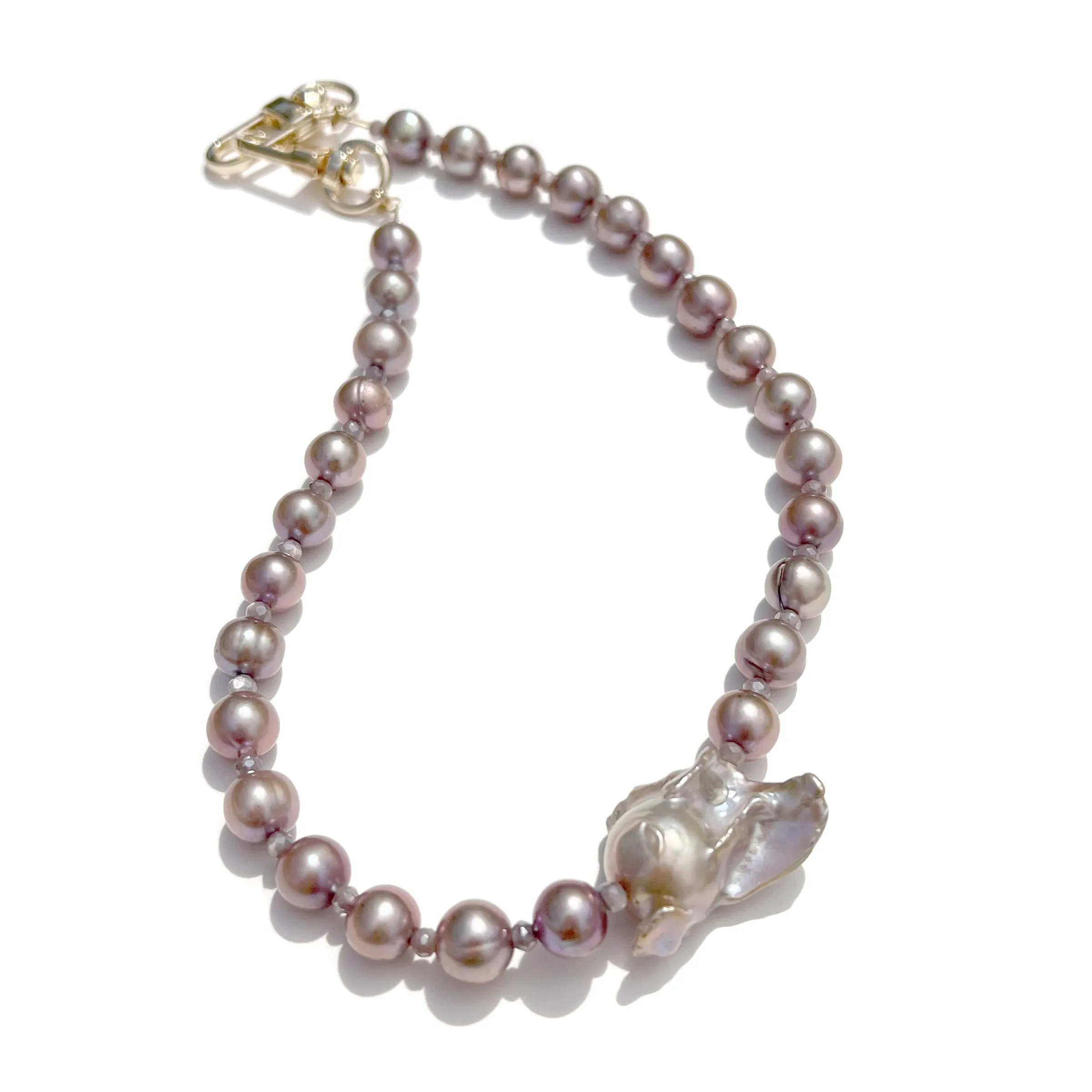 MPR x IMAGINARIUM: Pearl Melange Necklace in Mauve Pearl