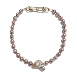 MPR x IMAGINARIUM: Pearl Melange Necklace in Mauve Pearl