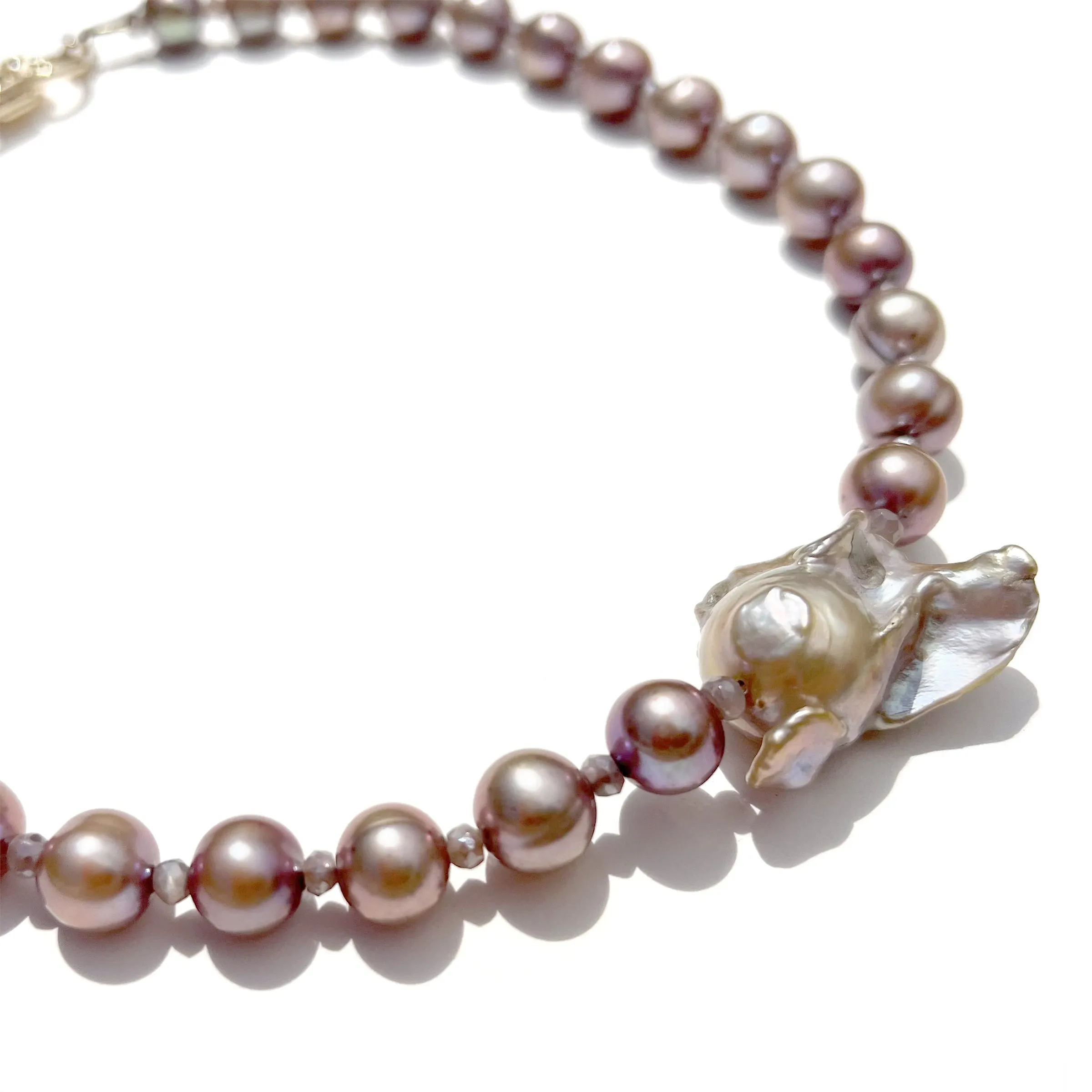 MPR x IMAGINARIUM: Pearl Melange Necklace in Mauve Pearl