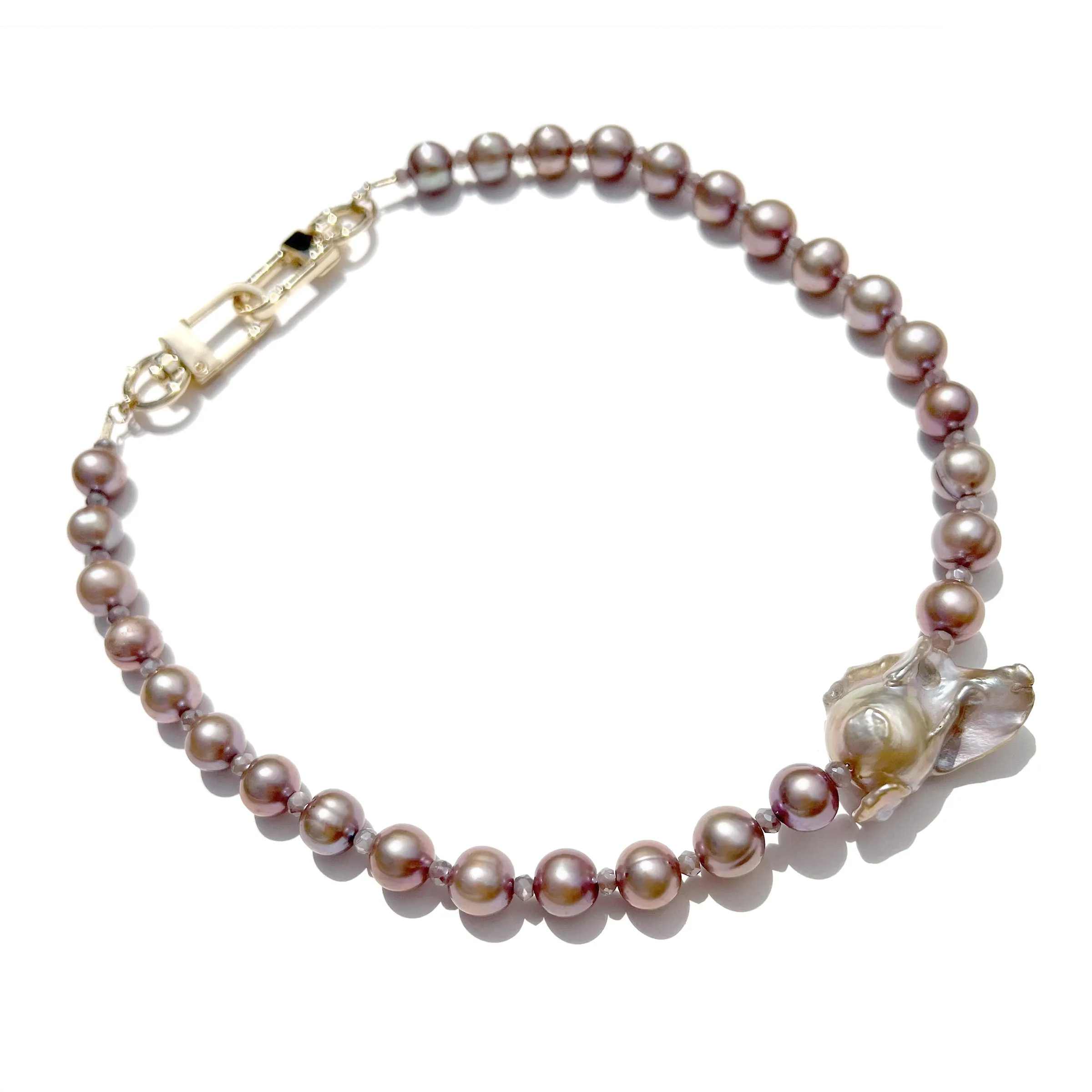 MPR x IMAGINARIUM: Pearl Melange Necklace in Mauve Pearl