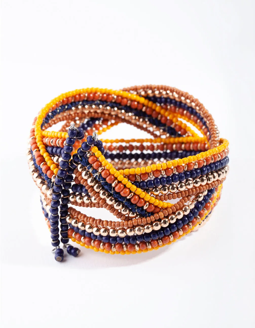 Multi Beaded Cuff Bracelet