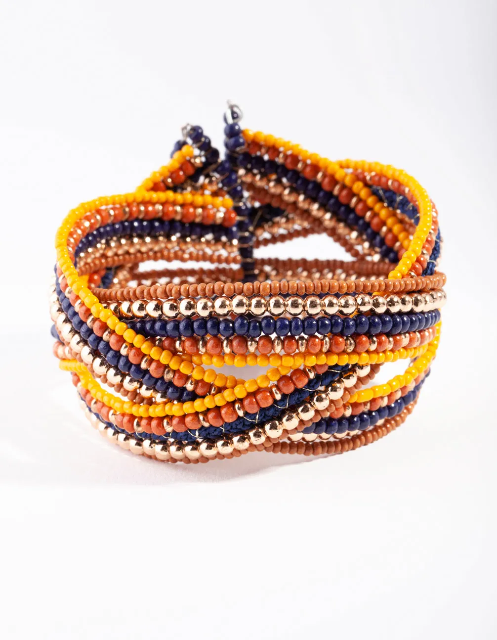 Multi Beaded Cuff Bracelet