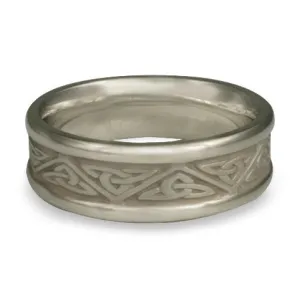 Narrow Self Bordered Trinity Knot Wedding Ring in Palladium