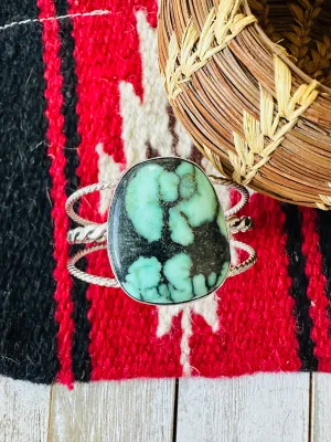 Navajo New Lander Turquoise & Sterling Silver Cuff Bracelet