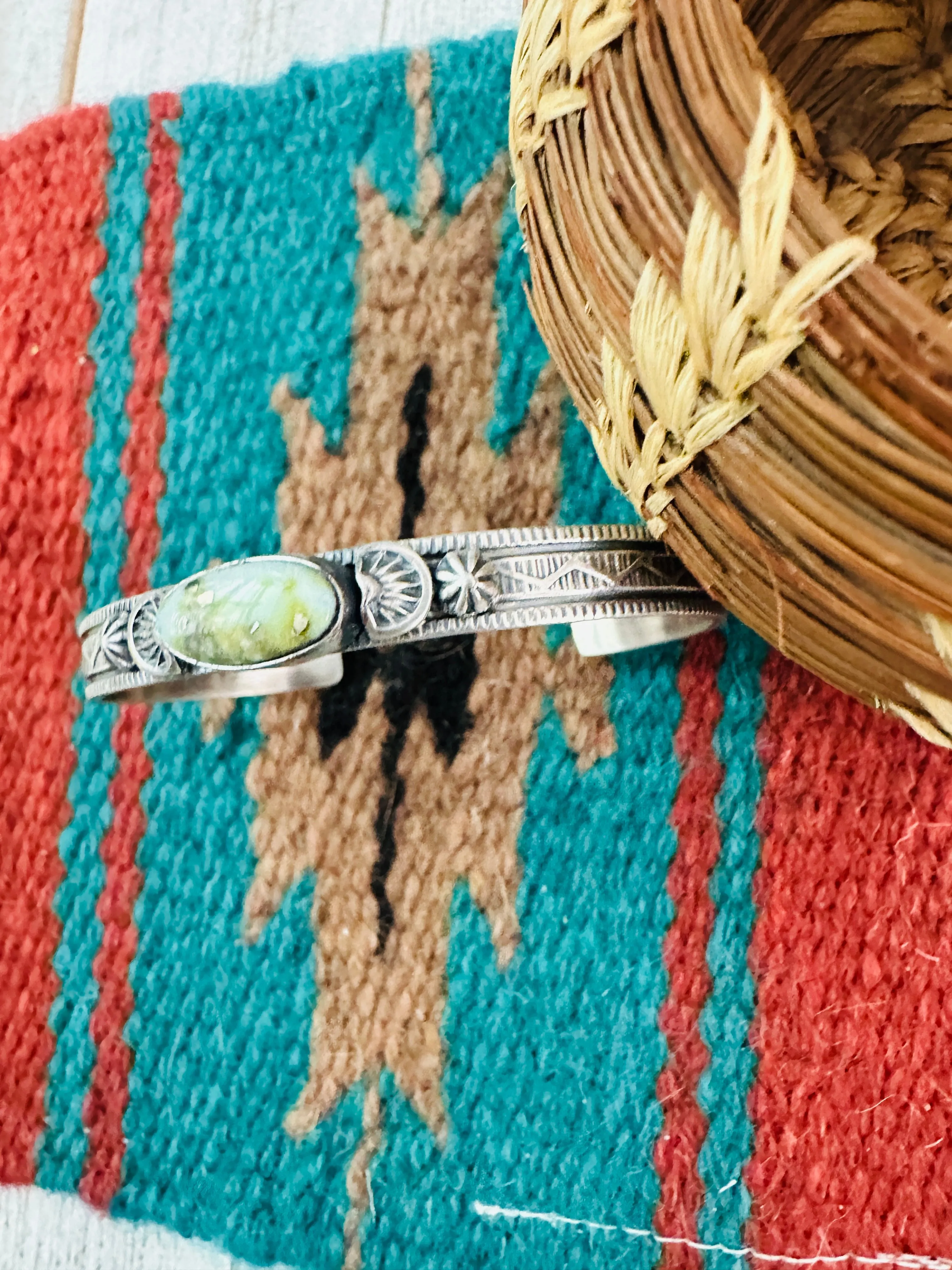 Navajo Palomino Turquoise & Sterling Silver Cuff Bracelet