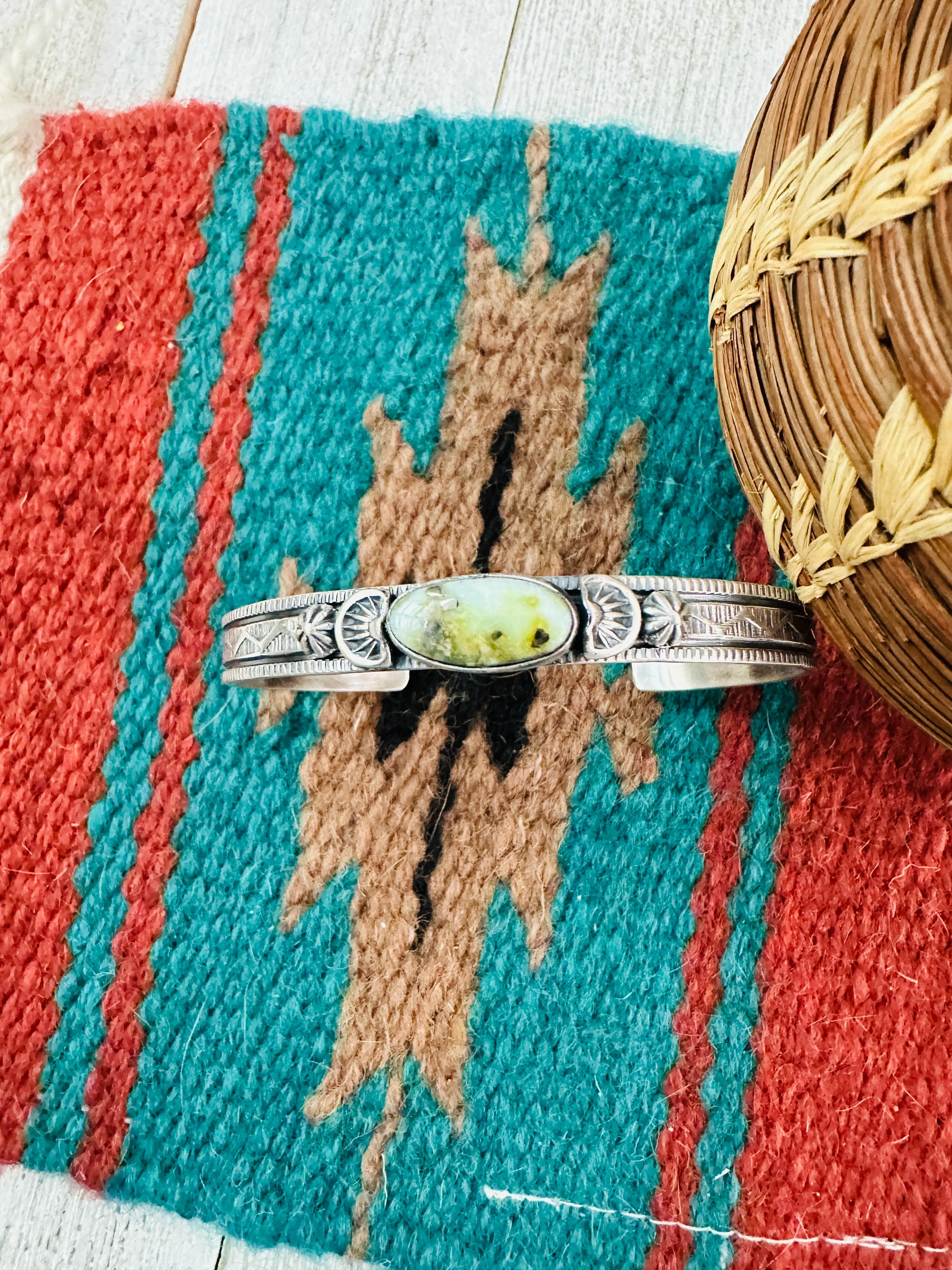 Navajo Palomino Turquoise & Sterling Silver Cuff Bracelet